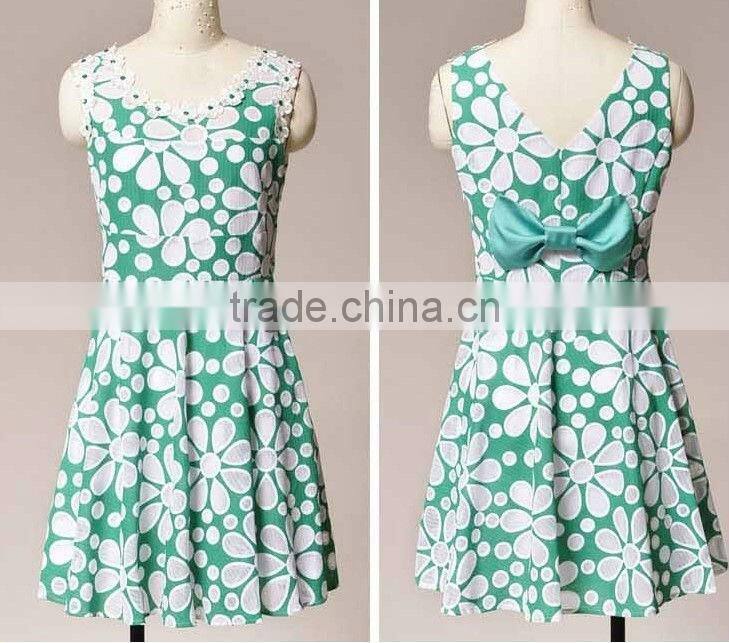 Nice Flower Printing Prom Skirt Summer Dresses