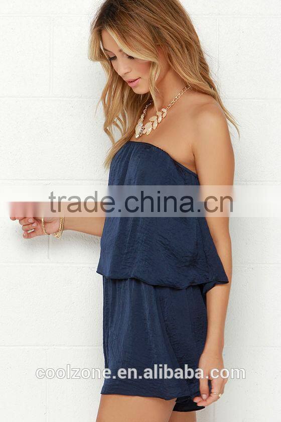 Strapless Flattering Adult Women Rompers and Jumpsuits with Tier