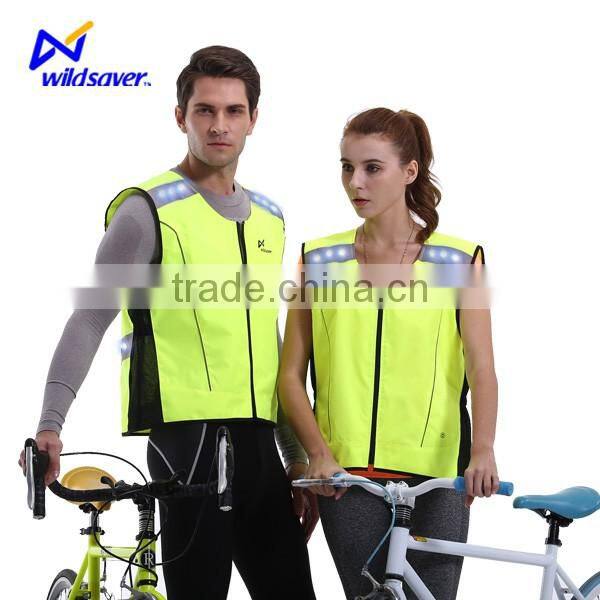 Waterproof reflective Flashing yellow safety vest with pockets