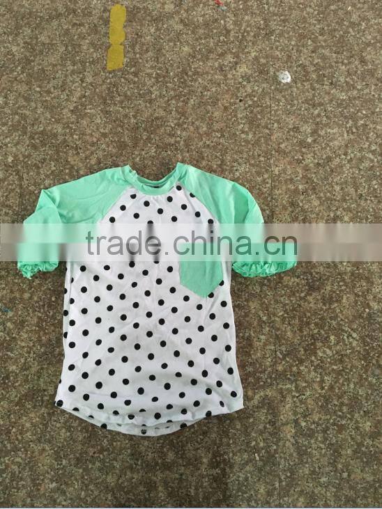 pernickety boutique reglan short sleeve shirt ruffle baby girl clothes cotton 0-14T t shirt with pocket children girl shirt