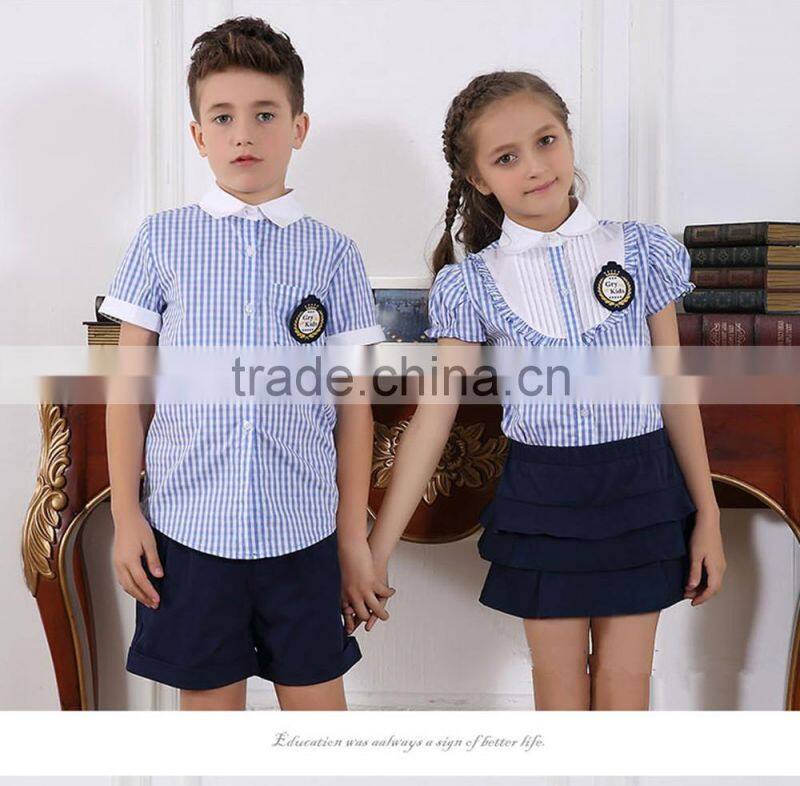 New custom primary school uniform designs, fashion kids school uniforms