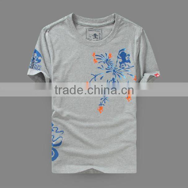 high quality 100%cotton thin printing round neck t-shirt