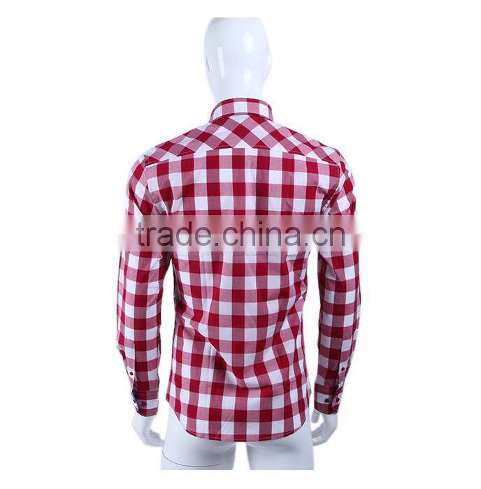 latest new fashion design big checked men dress shirt