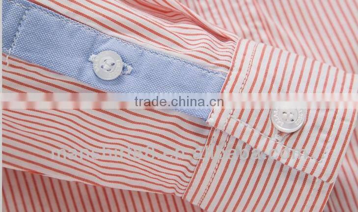 2016 left chest pocket contrast color oxford kids shirt
