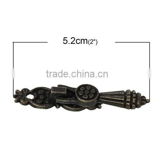 Antique Bronze Flower Jewelry Wooden Box Pull Handle Drawer Knobs