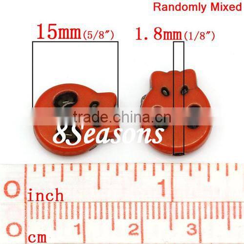 Mixed Skull Halloween Acrylic Spacer Beads 15x13mm