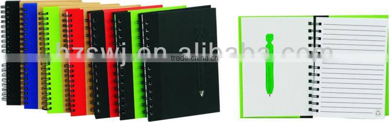 Spiral Eco notebook with Kraft Die-cut Pen 70grams 70sheets 18*13cm