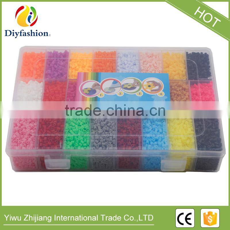 Wholesale Diy Fashion Flexible Kids Craft 24 Colors Tray mini hama Perler Beads