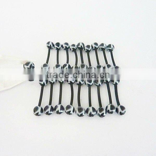 hot printed windmill acrylic ball EBA shaft flexible tongue piercing body jewelry