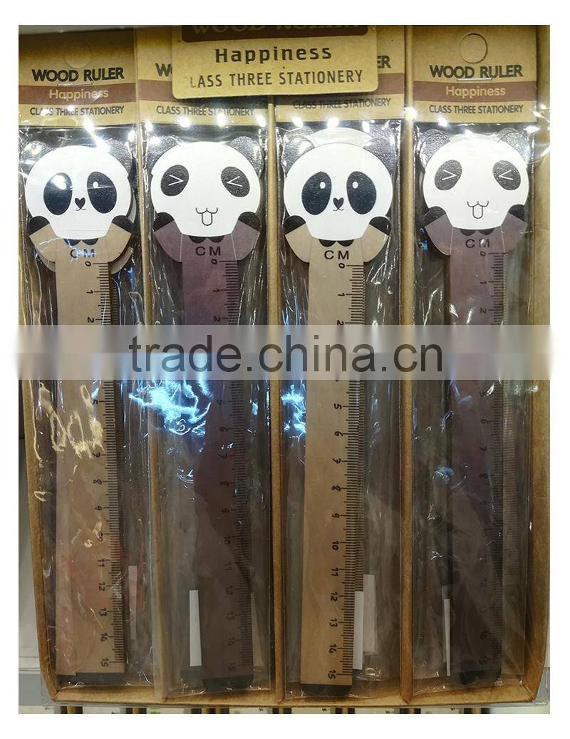 Novel promotional cute creative customs bear rabbit shape wooden ruler