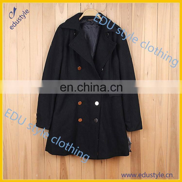 2017 Hot Selling Black Wool Coats Unisex Winter Clothes