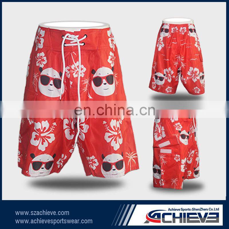 Sublimation Polyester custom shorts beachwear for mens summer board shorts