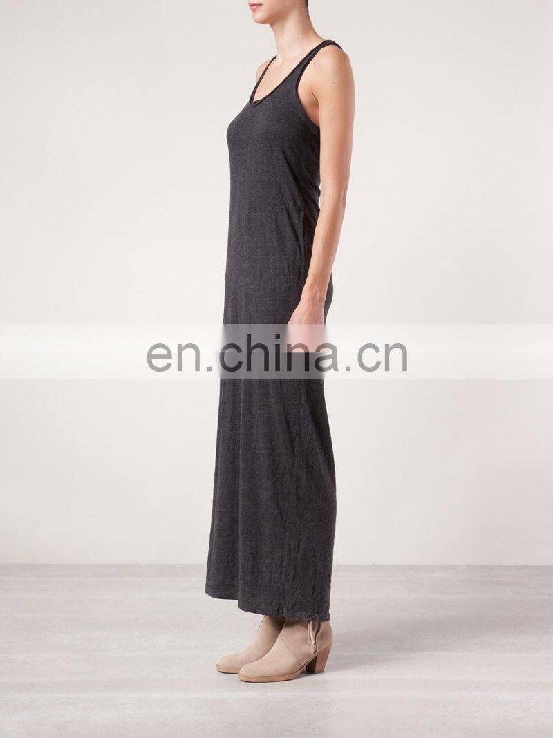 CHEFON Tank long black maxi dress