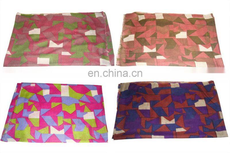Printed 100% Pashmina wool Scarfs , Shawls , Stoles