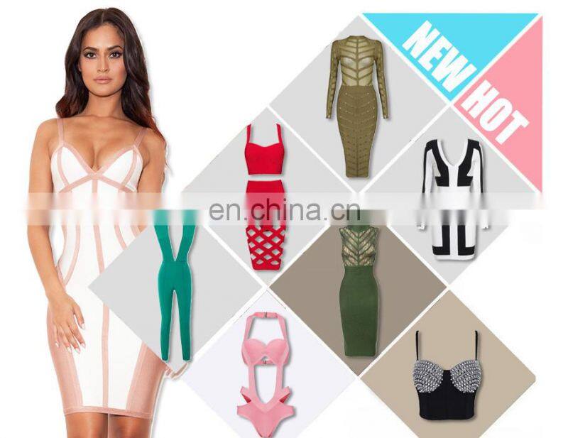 2017 Women's Rayon Stretch Bodycon Knee-length wholesale bandage dress