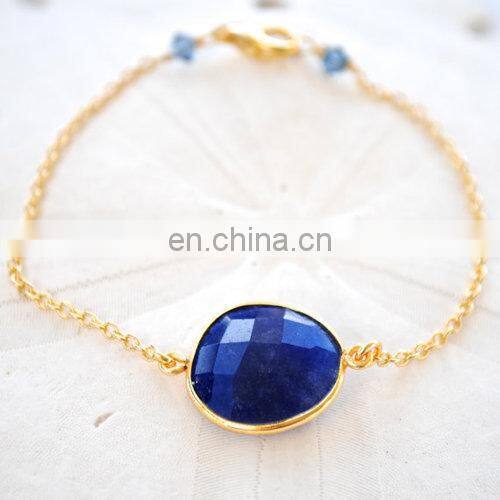 Natural Gemstone Bezel Set Four Stone Bangle/Hot sale women fashion bangle