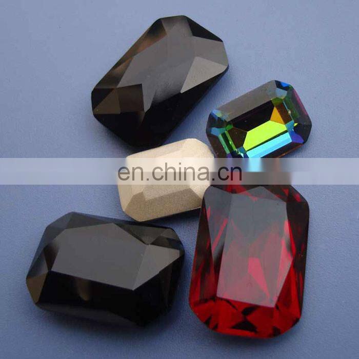 Octagon shape 10*14mm size crystal fancy stone for garment accessories
