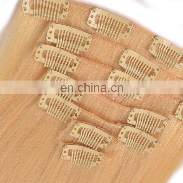 blonde color hair extensions clip in