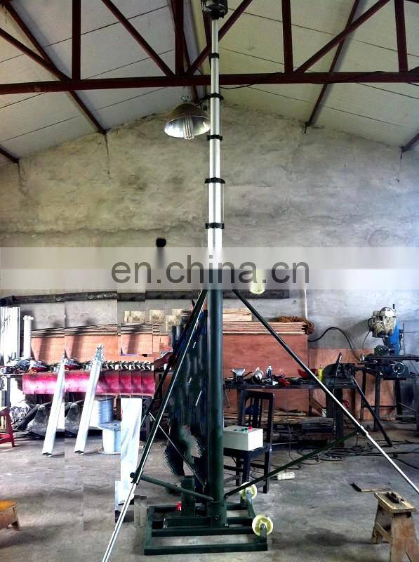 22m hand winch tripod mast tripod manual mast hand raise telescopinghigh mast
