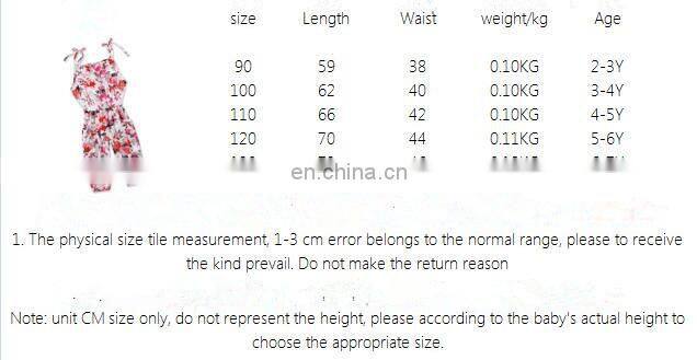 Girl full flower design Jumpsuit Baby Sleeveless Summer Romper 2Colors 5Size for 2-7T