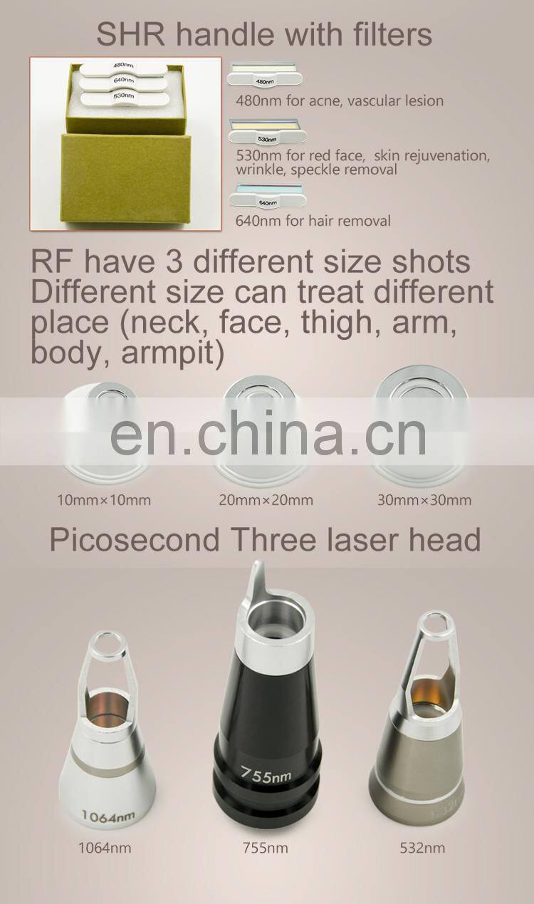 Laser picosecond q switched nd yag opt rf pico laser cleaning 3 in 1 multifunctional beauty machine