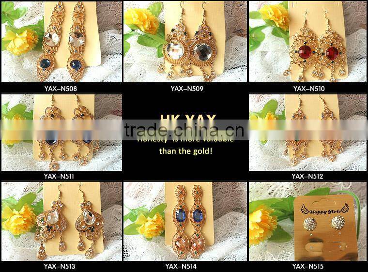 W1030 Clear real resin earring,real resin earring metal chain,China supplier real resin earring