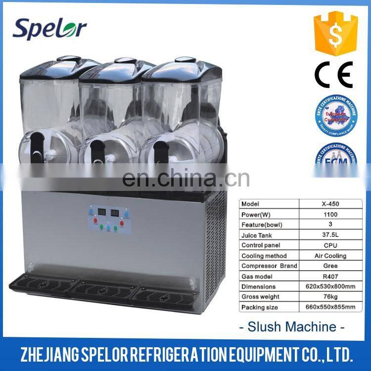 China Manufacture Commercial Machinery Electric Juice Ice Slush Machine 3 Heads