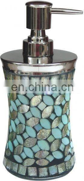 antique round mosaic soap dispenser