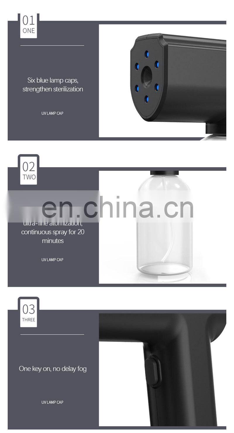 Wholesale Disinfection Spray Gun USB Wireless Nano Sanitizing Electric Atomizer Machine Sterilize Hand Held Sprayer Black White