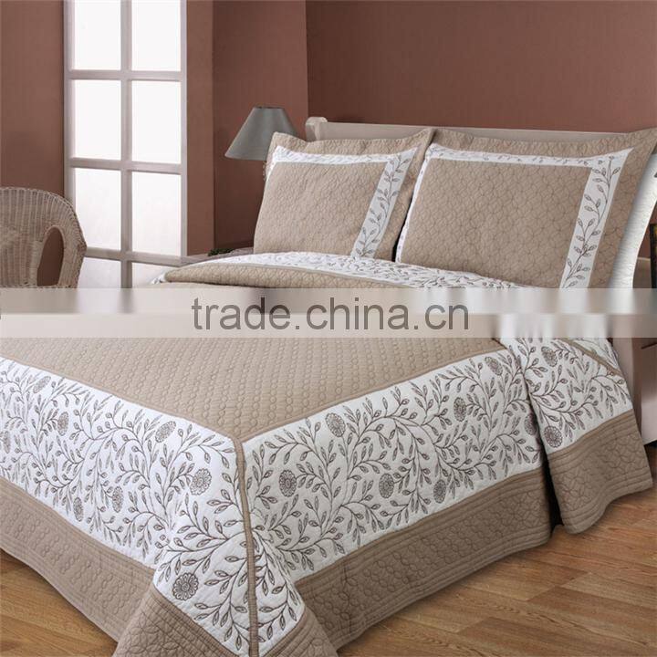 2014 new style 3pcs white polyester patchwork bedding sets