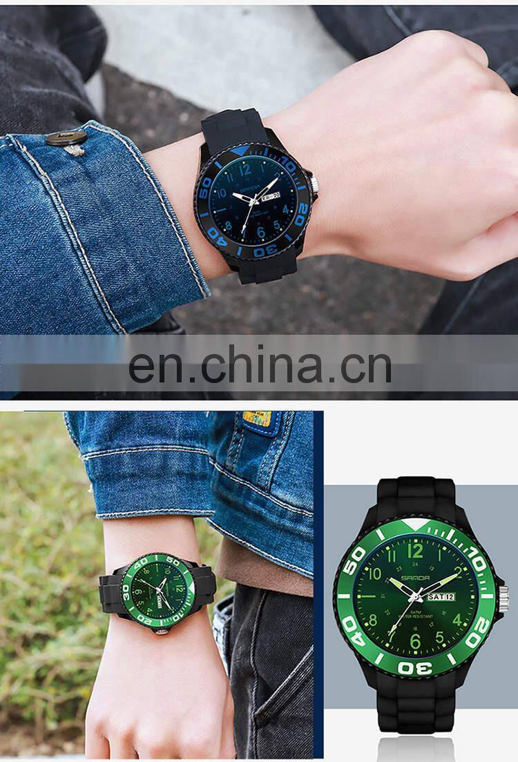 SANDA 6051 Fashion Men Quartz Watch Business Wristwatch Outdoor Sport Watch Man Waterproof