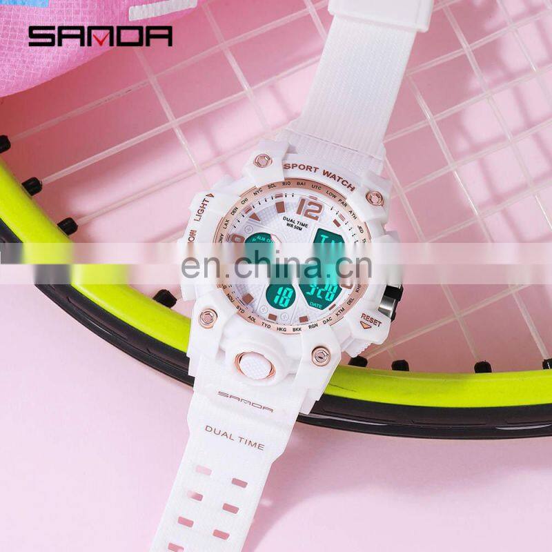 SANDA 942 women men digital watch Fashion Sports Waterproof Watch Analog Digital watches men wrist shock