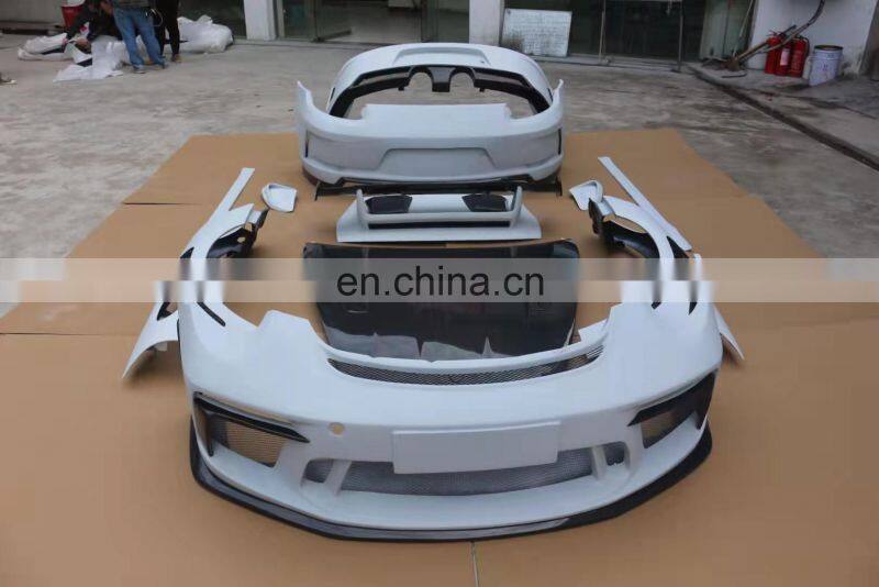 Runde FRP Or Half Carbon For Porsche 911-991.2 Upgrade GT3RS Style Body Kit Front Rear Bumper Lip Side Skirt Fender Hood Spoiler