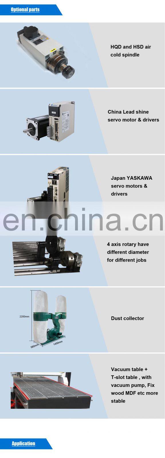 Strong model T shape double heads 1325 wood CNC with 4 axis rotary 200mm diameter DSP A18 controller