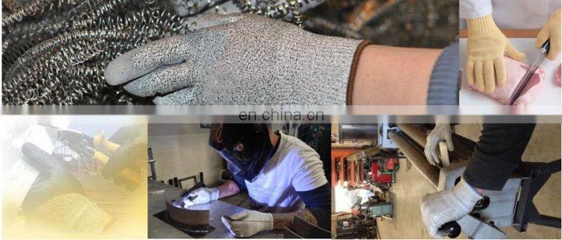 Leather Palm aramid fibre cut resistant gloves cut 5
