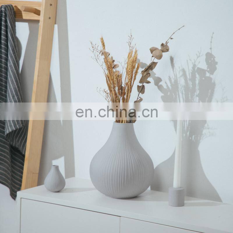 2021 House Ornaments Flower Decoration Black Ceramic Vases White Chinese Plant Modern Round Pottery Nordic Vase Home Decor