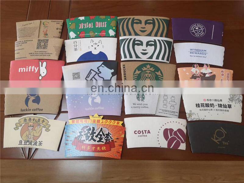 UFG800B Automatic Anti-heat Hot Coffee Insulated Paper Cup Carton Sleeve Fan Folder Gluer Making Machine