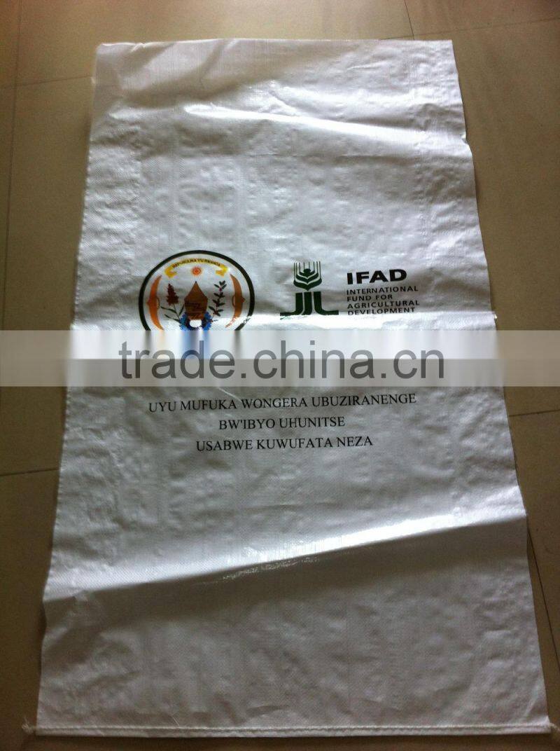 White pp woven bag/sack for rice/flour/food/wheat 40KG/50KG