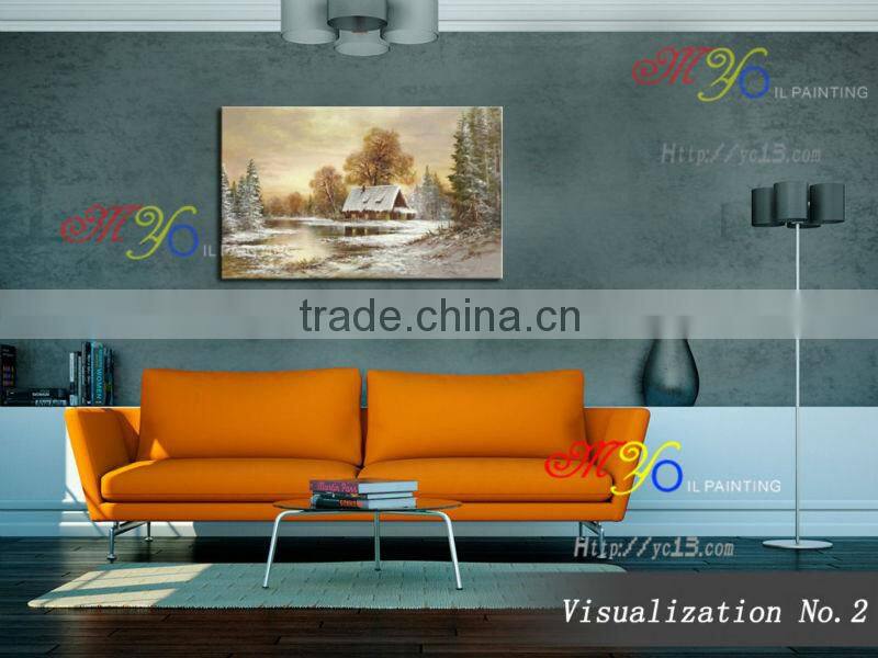 beautiful winter scene oil painting on canvas new design PL-701