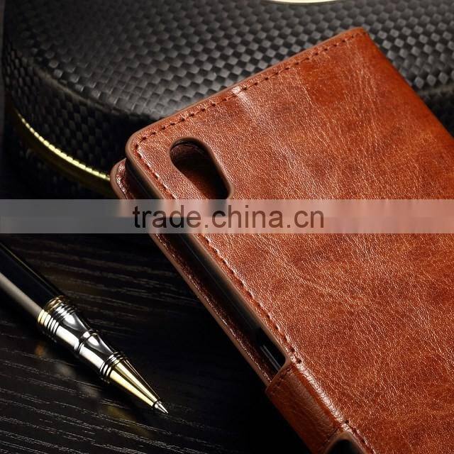 Factory Flip Cover For Sony Xperia E4G Z4 Z5 Z5 Premium Case wallet Cover For Sony Z5 Plus leather With Card Holder