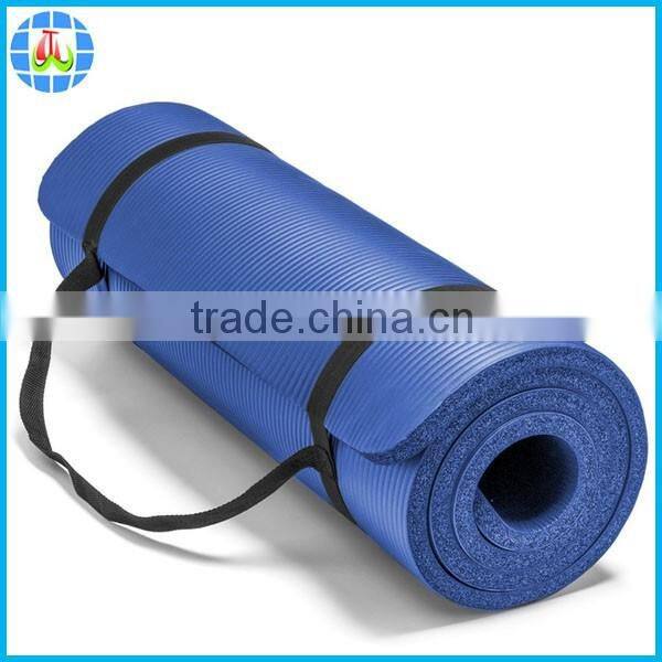anti-slip moisture NBR fitness yoga mat with carry strap for gymnastic fitness