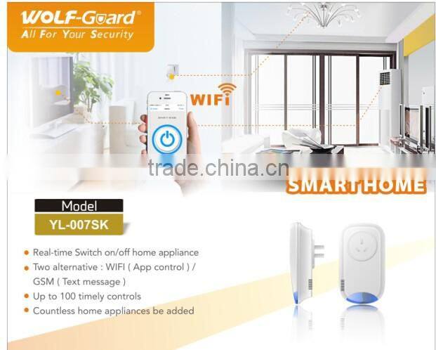 2016 New Product WIFI / GSM Wireless Smart home power plug ( YL-007SK )