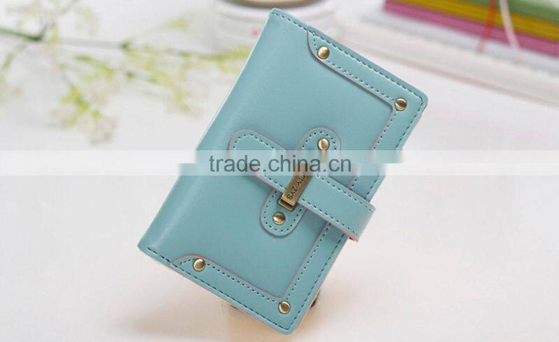 Cute short women wallet with zipper pocket