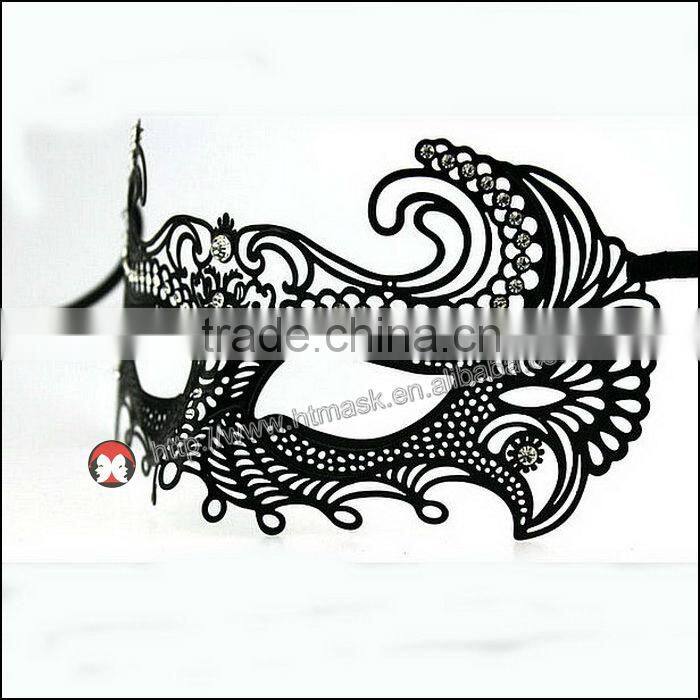 New handmade eye mask oem iron customed color artificial diamond hollow section party costume