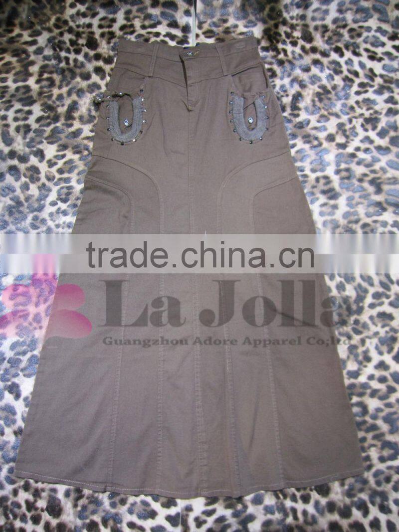 2016 Ladies Fashion Casual Long Denim Skirt LK-001