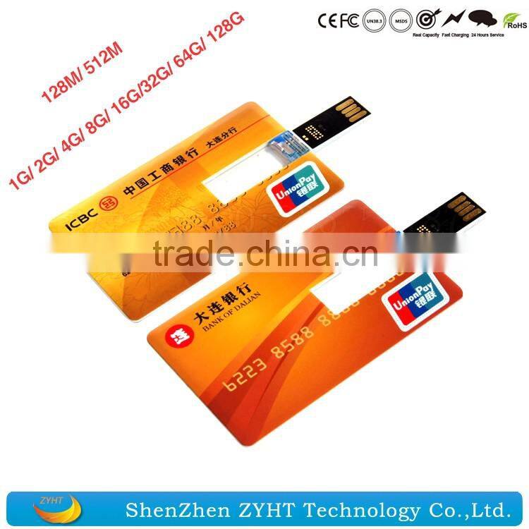 real capacity fashion design promotional business card usb 2.0 custom Logo usb flash drives with factory price
