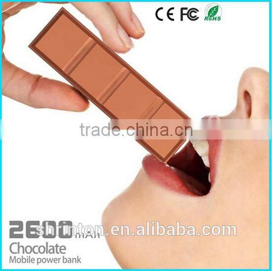 Chocolate Power bank manufaturer 2600mah, usb charger bettary