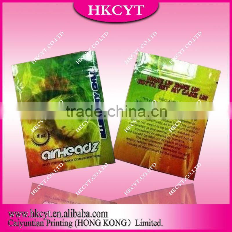 High quality PE packing bags / cheap custom printing herbal incense bag / spice smoke bag