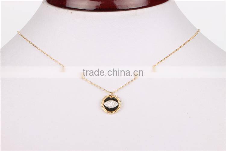 Cheap jewellry eyes shape pendant small 925 silver pendant with black and white enamel pendant