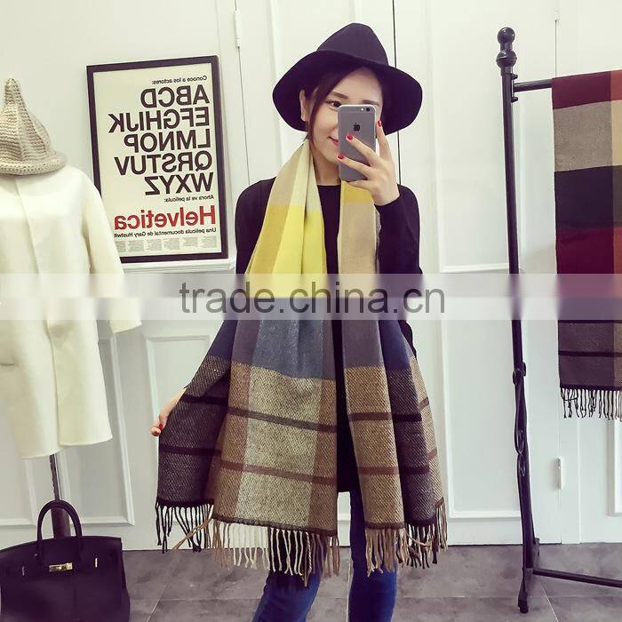 New Style Soft Warm Striped Fashion Winter Ladies Cashmere Pashmina